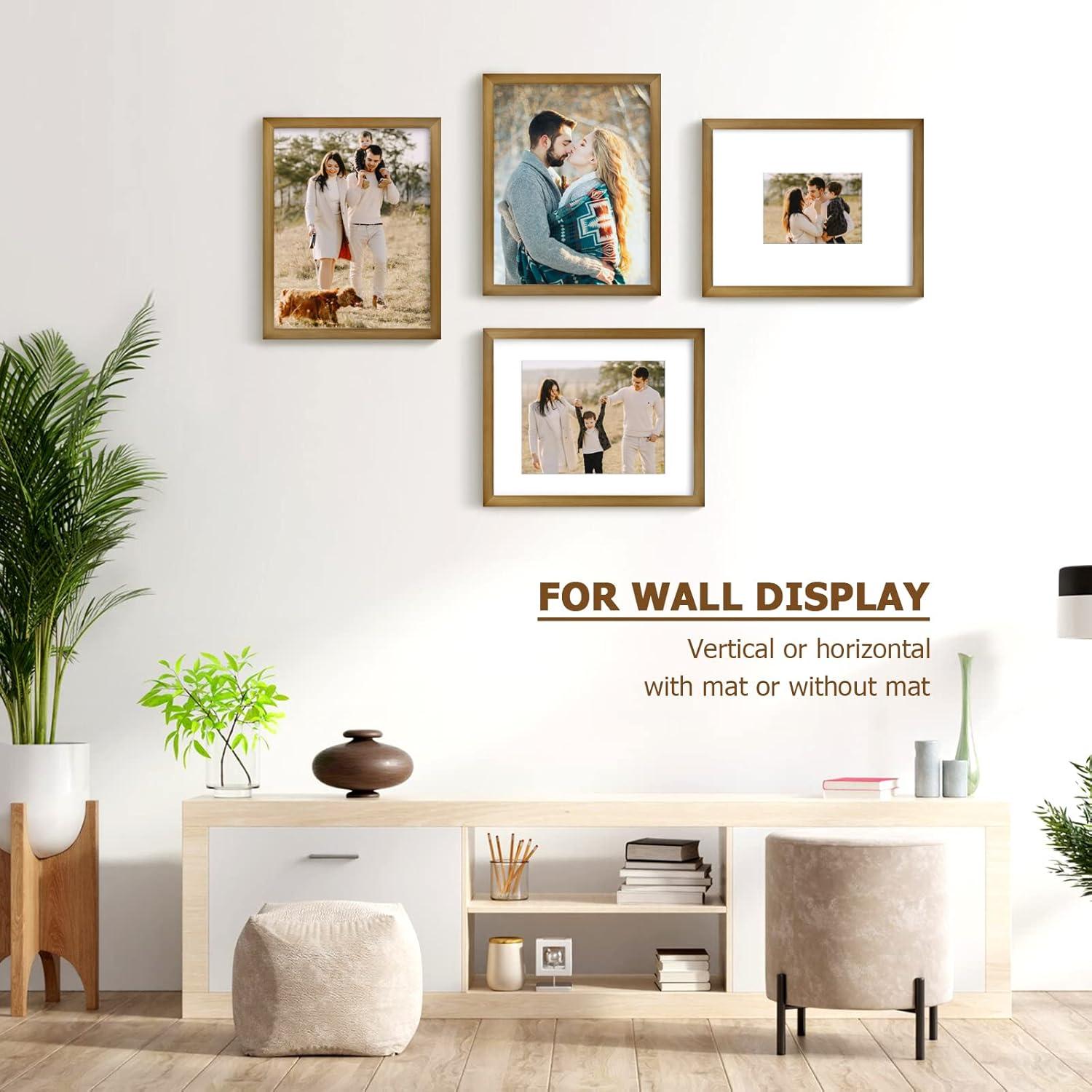 Bilderrahmen Set Braun Holzrahmen Acryl 5x7/8x10 11x14 Tisch Wand Display