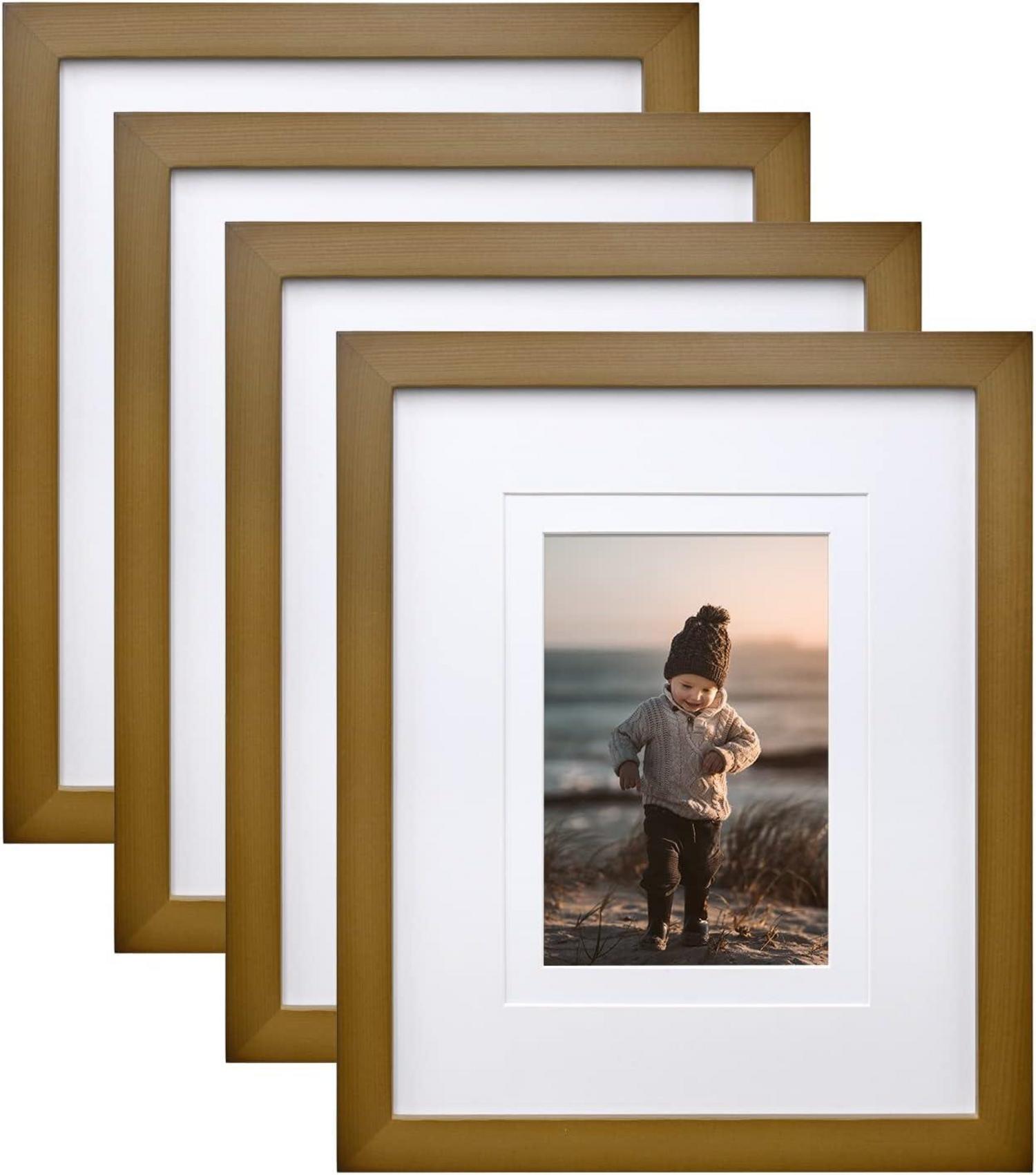 Bilderrahmen Set Holz mit Acrylglas für 4x6/5x7 Fotos, 8x10 ohne