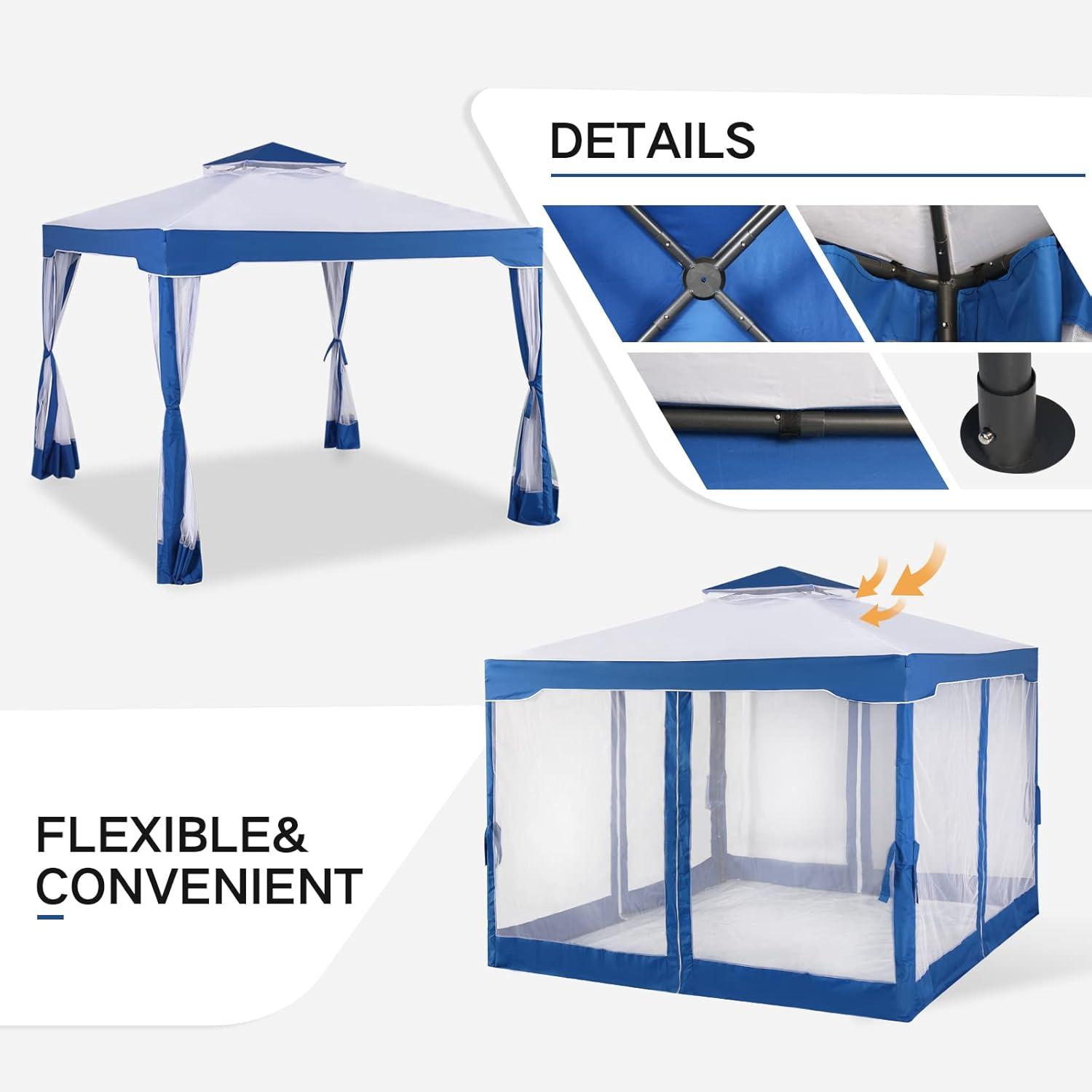 Pavillon 3x3m Stahlrahmen Outdoor Gartenparty