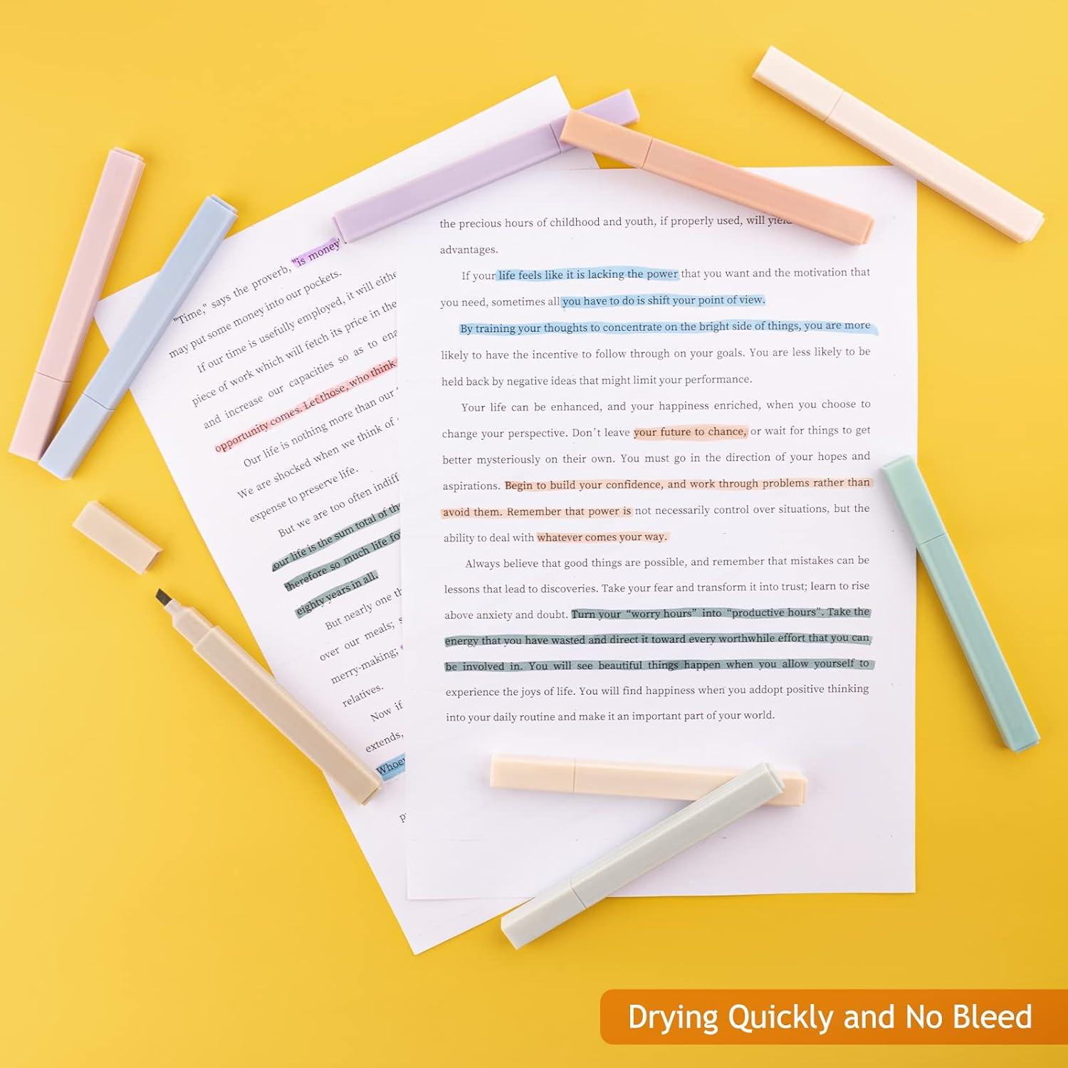 12 PCS Colpart Ästhetische Pastell Textmarker für Journaling & Schulbedarf