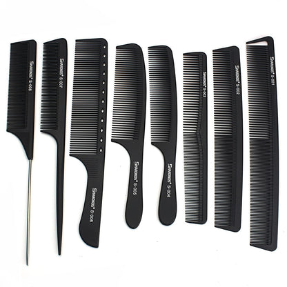 Professioneller Barber Carbon Haarkamm Set 8-teilig Hitzebeständig