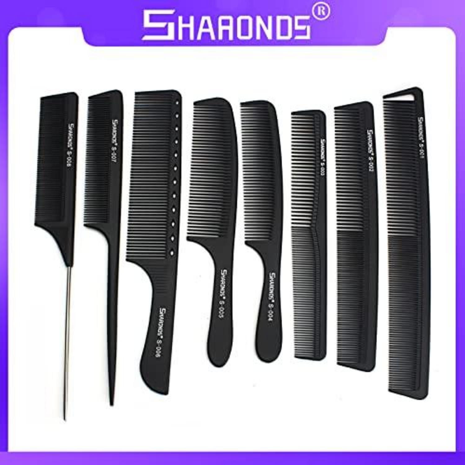Professionelles Barber Carbon Kamm Set Haarkamm 8 Stück