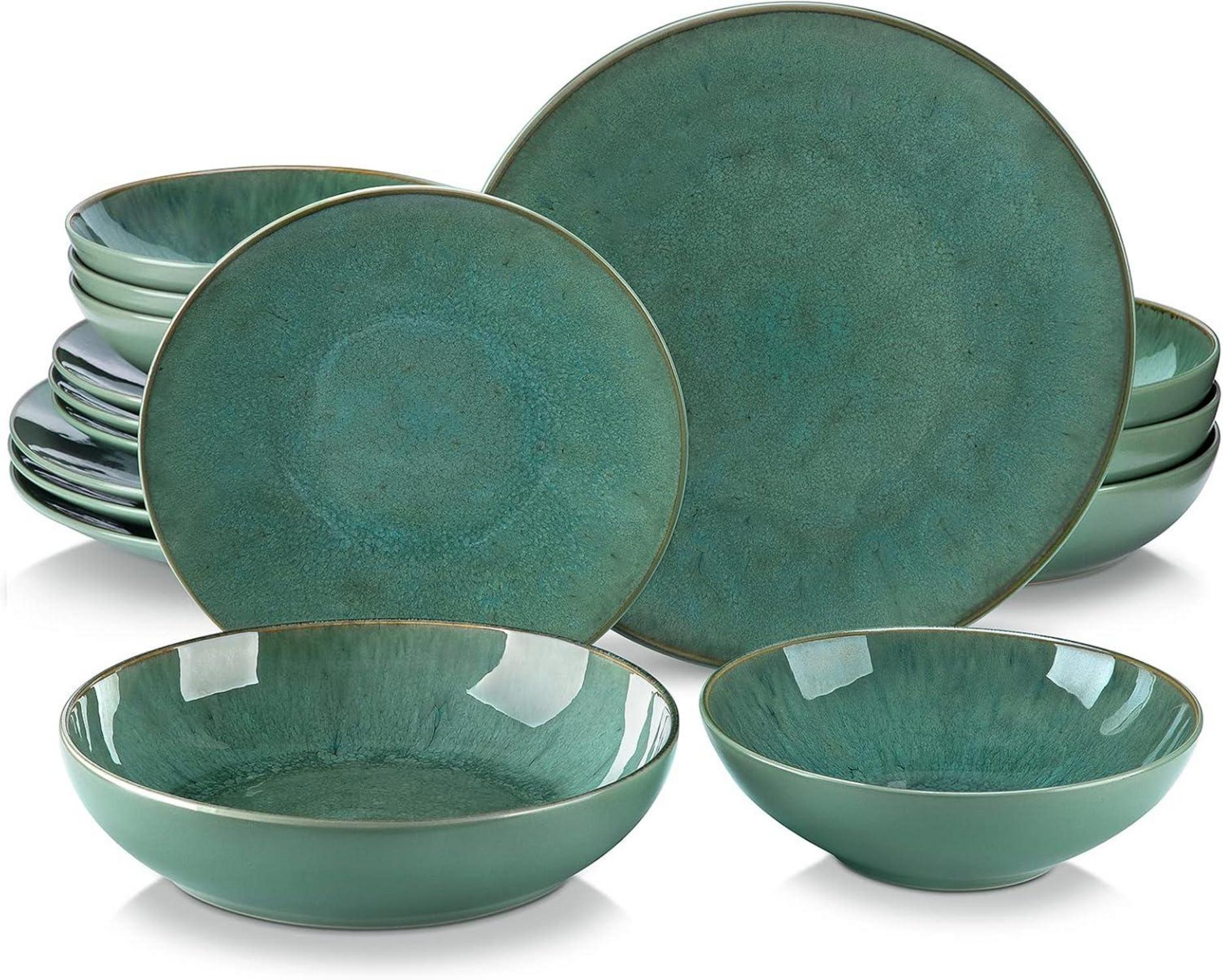 Tafelservice Steinzeug Vintage 16 tlg Set Geschirr für 4 Personen