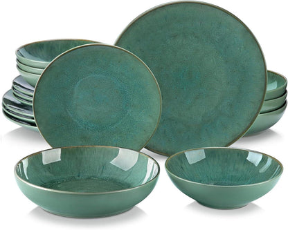 Tafelservice Steinzeug Vintage 16 tlg Set Geschirr für 4 Personen