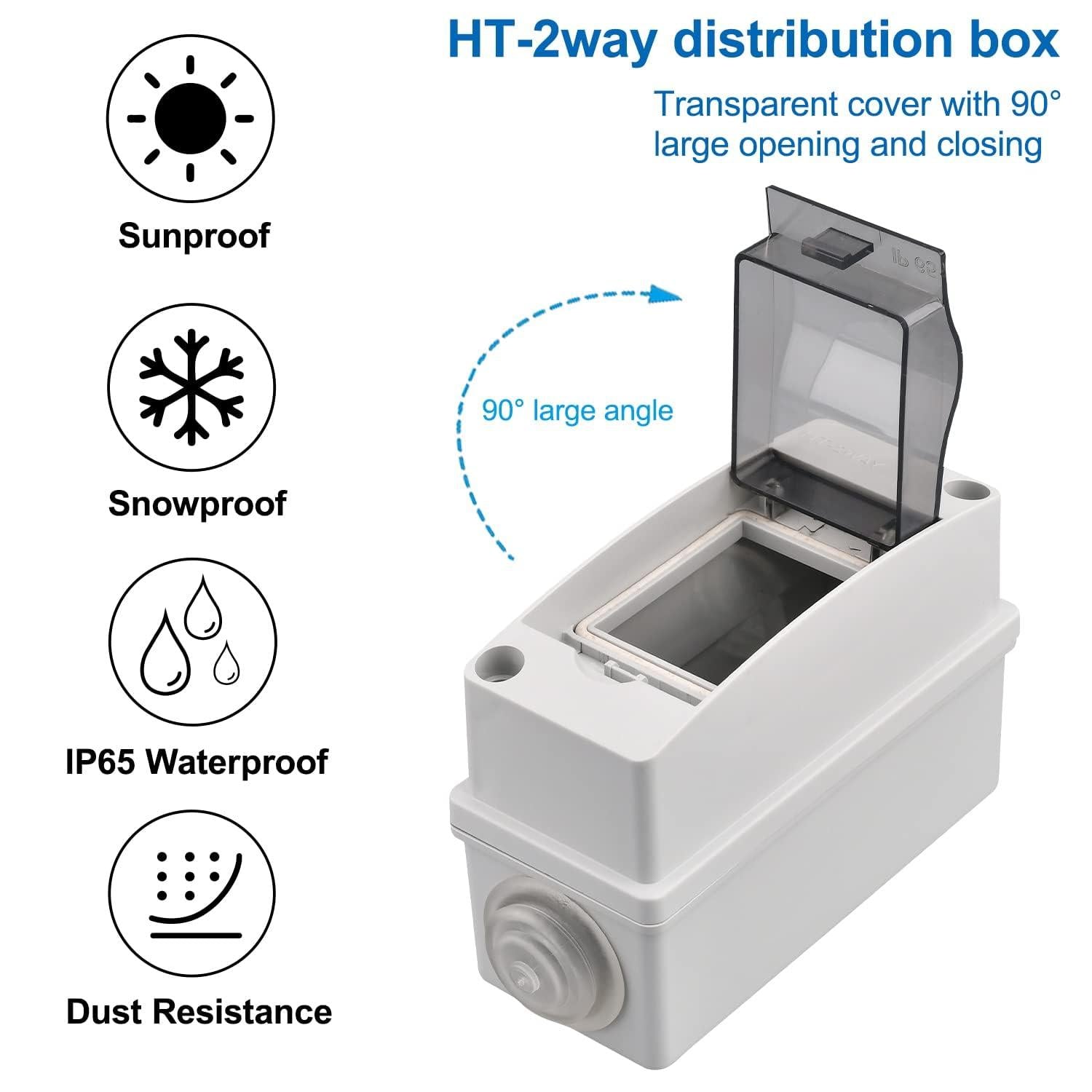 2er Set IP65 Sicherungskasten Aufputz 1-reihig 2 Module
