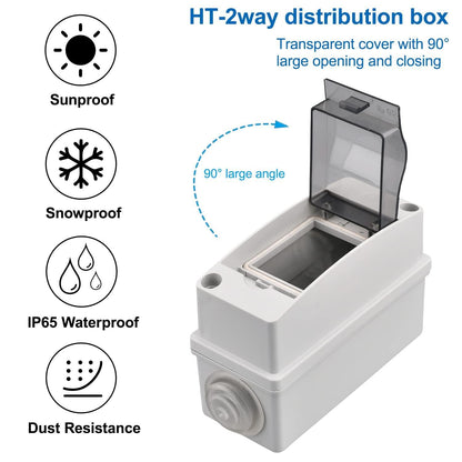 2er Set IP65 Sicherungskasten Aufputz 1-reihig 2 Module
