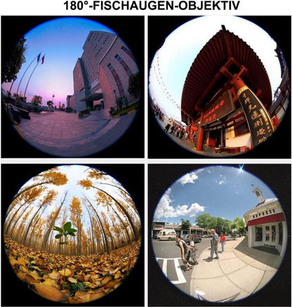 180° Fisheye-Objektiv mit Clip für iPhone Samsung Pixel BlackBerry