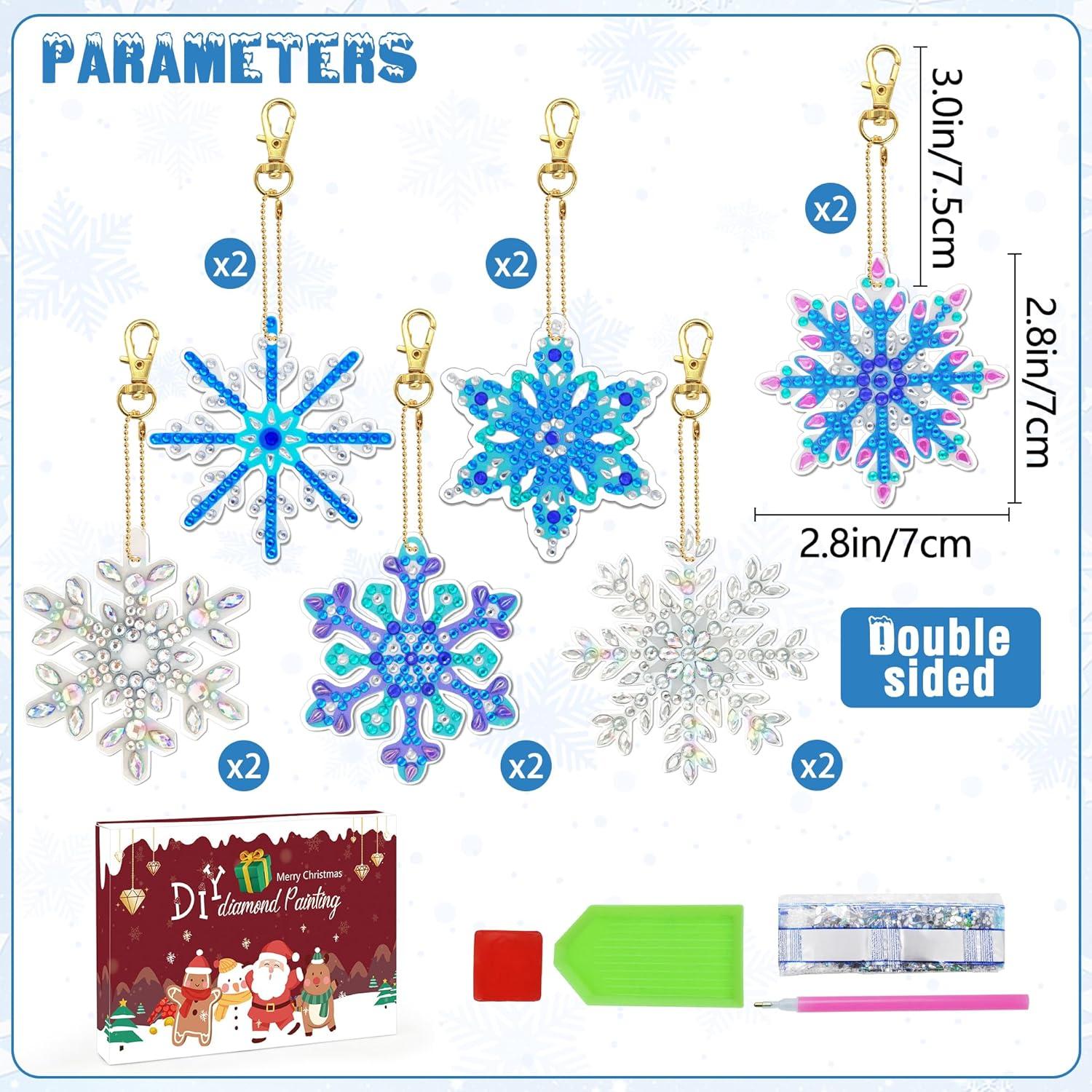 Diamond Painting Weihnachten Schneeflocke Schlüsselanhänger