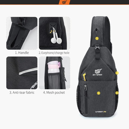SKYSPER Urban X6 Schultertasche Crossbody Sling Bag Schwarz
