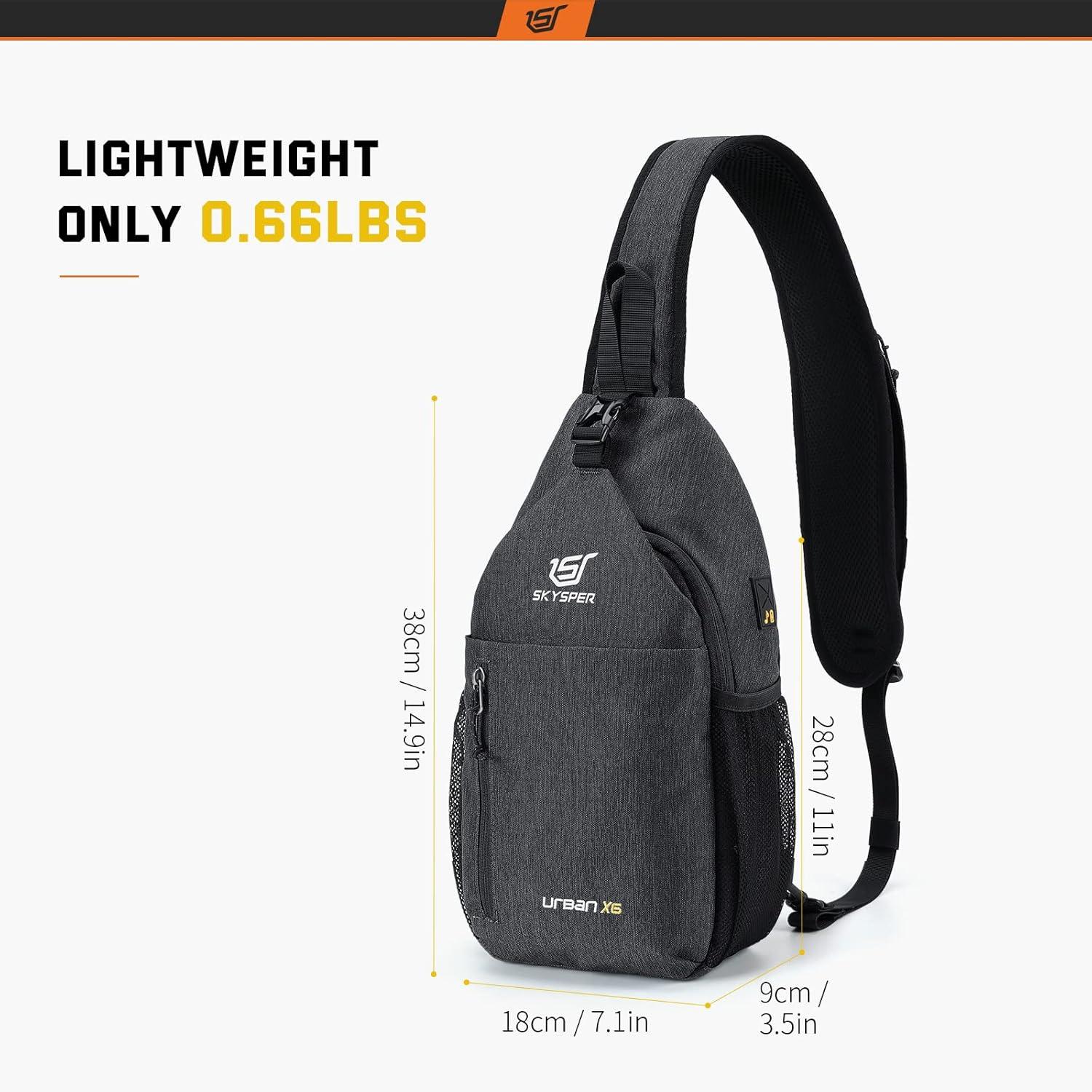 SKYSPER Urban X6 Schultertasche Crossbody Bag Schwarz Outdoor Feststellbar