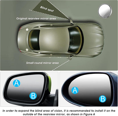 2Pcs Toter Winkel Autospiegel HD konvexes Glas auto Türspiegel 360° Rotate & einstellbar