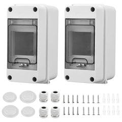 2er Set IP65 Sicherungskasten Aufputz 3-Module Feuchtraum