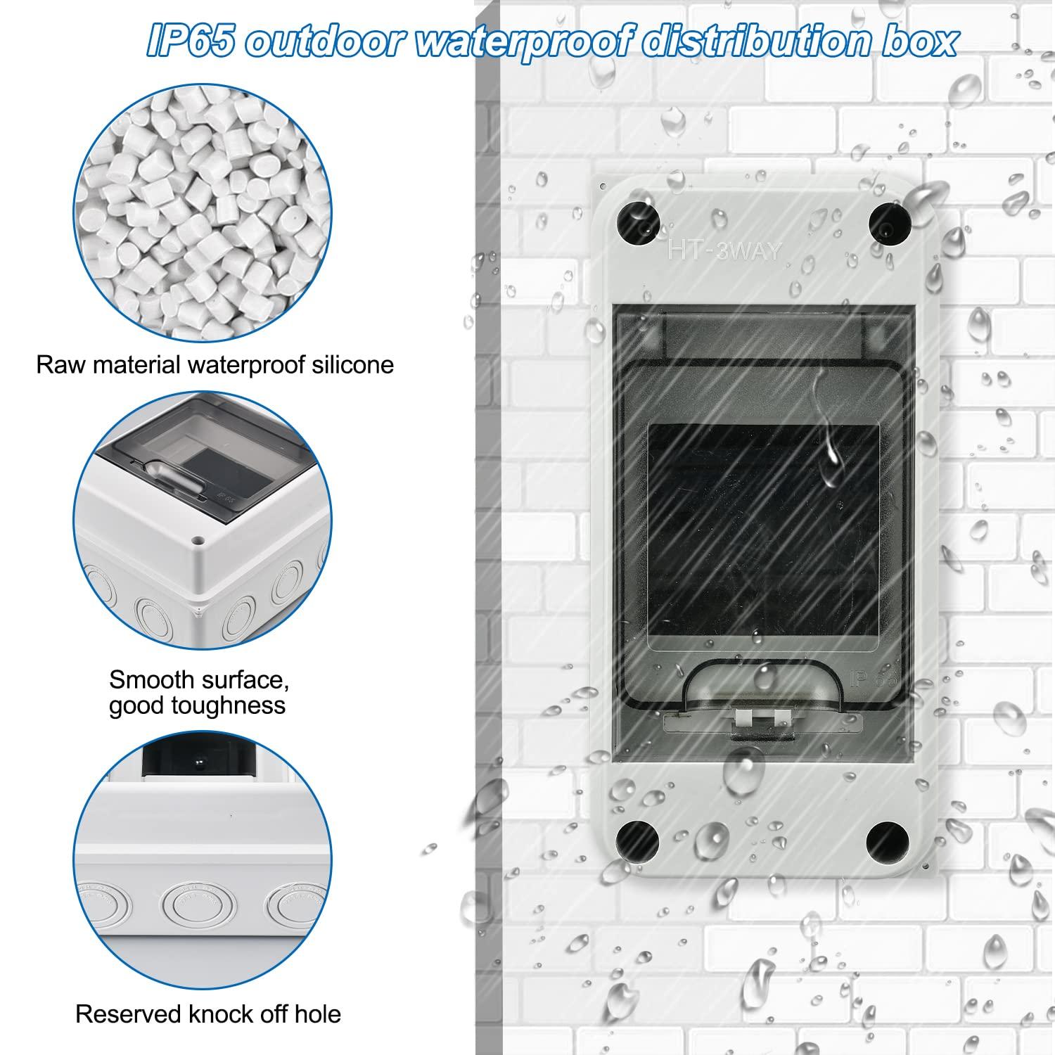 2er Set Aufputz Sicherungskasten IP65-1 Reihig 3 Module Feuchtraum