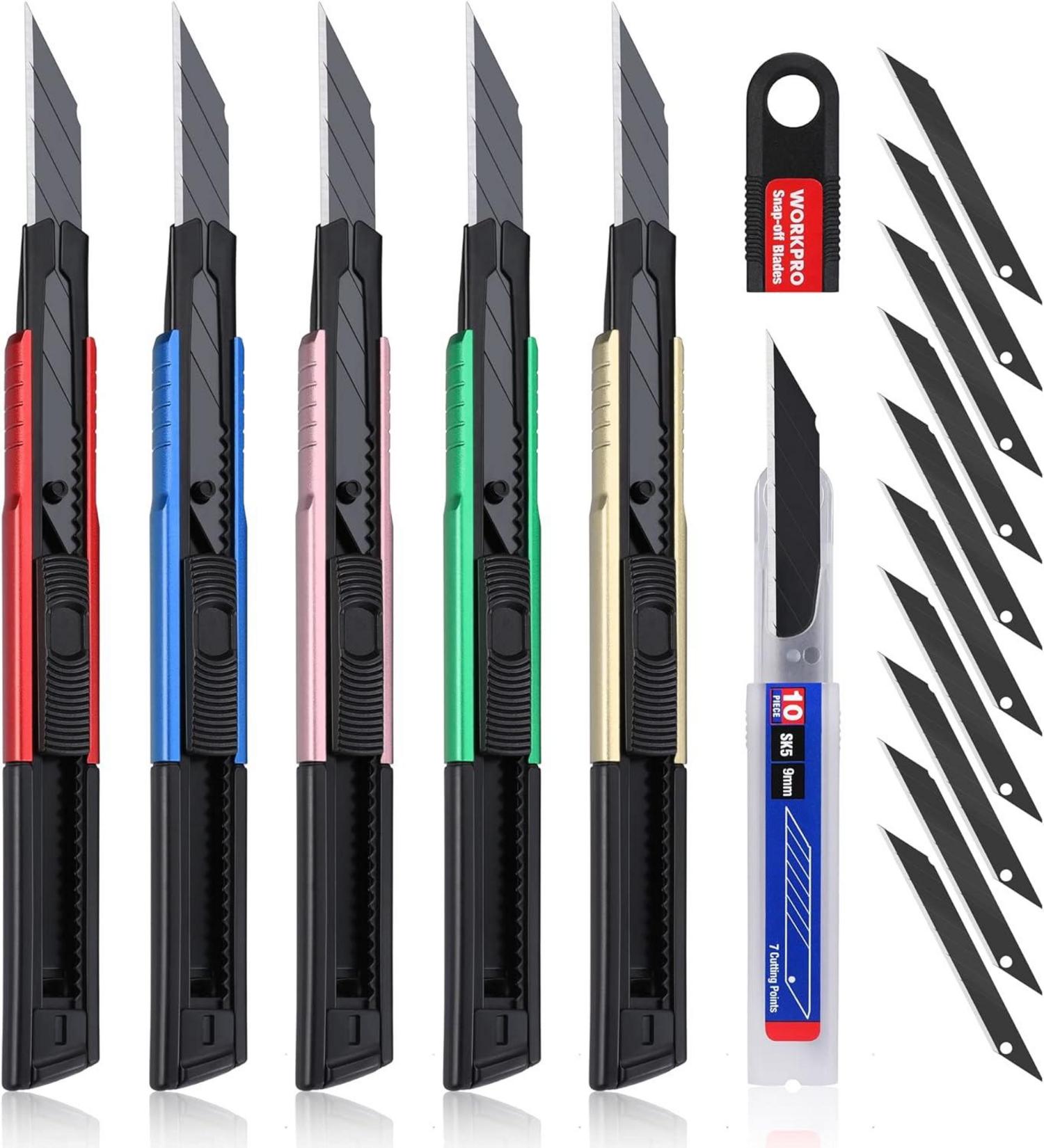Professionelles 5-teiliges Cuttermesser Set mit 10 Ersatzklingen