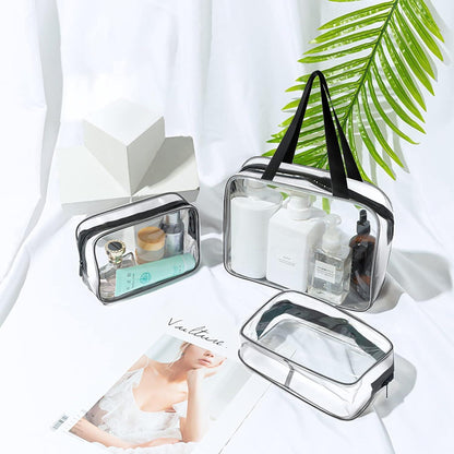 Aucuu Transparente Kulturtasche 3er-Set wasserdicht TSA-zugelassene Kosmetiktaschen