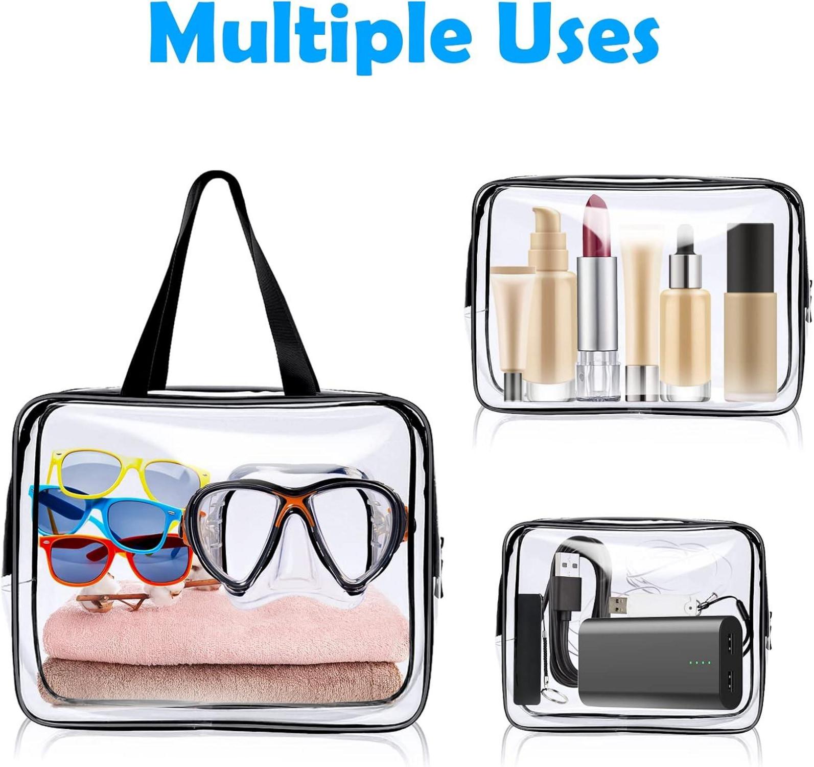 Aucuu Transparente Kulturtasche 3er-Set wasserdicht TSA-zugelassene Kosmetiktaschen