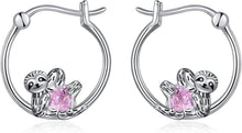 925 Sterling Silber Faultier Creolen Damen Mädchen Hypoallergen