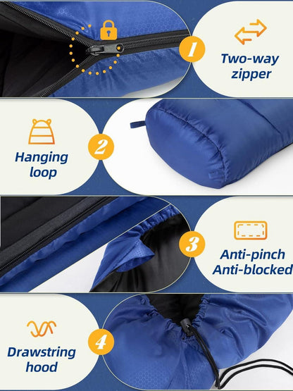 Forceatt Mumienschlafsack Winter -7℃ bis 20℃ Leicht 4 Jahreszeiten 210x80 cm