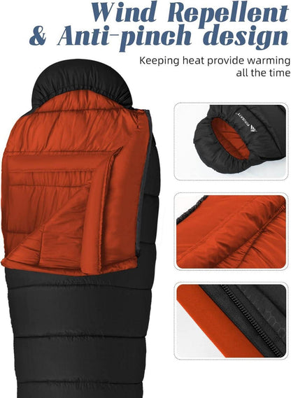 Forceatt Winter Mumienschlafsack -7 ℃ Bis 20 ℃ 4 Jahreszeiten