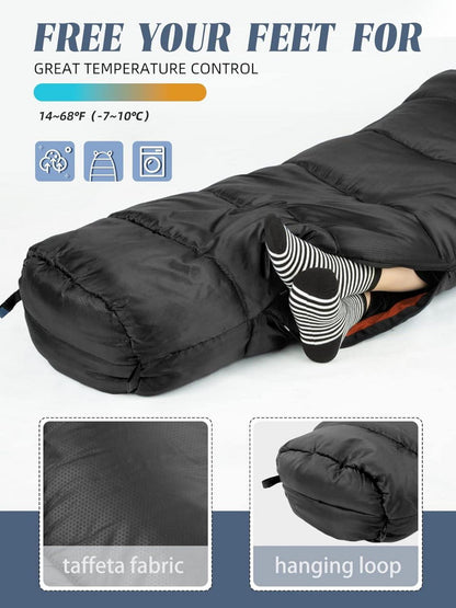 Forceatt Schlafsack Winter Mumienschlafsack -7 bis 20 ℃ 210x80cm 4 Jahreszeiten