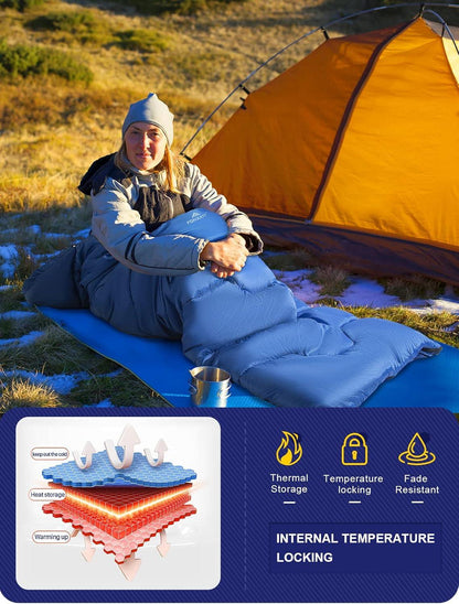 Forceatt Schlafsack Winter 4 Jahreszeiten -7~20°C Wasserabweisend 210x80CM