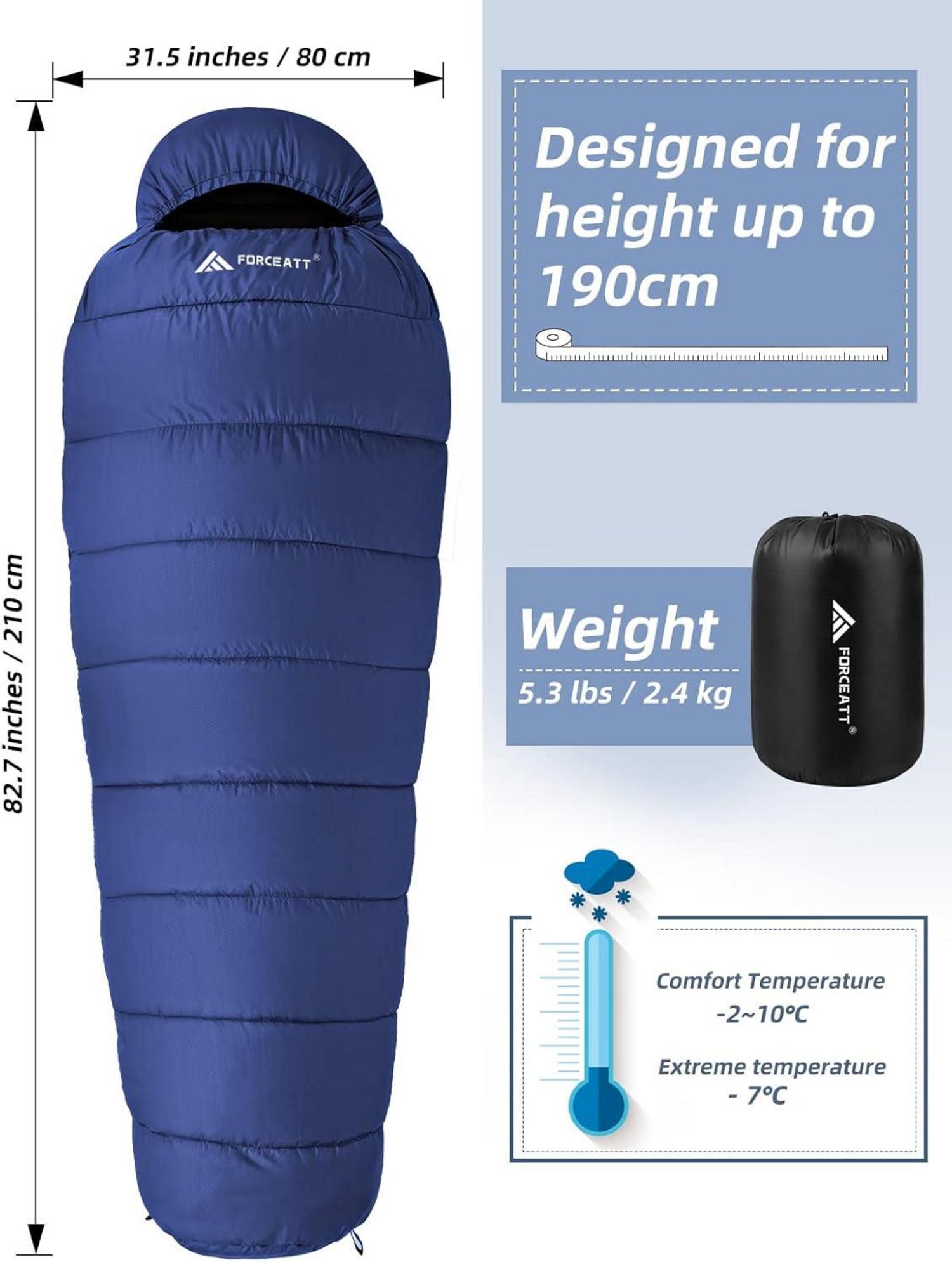 Forceatt Schlafsack Winter -7 ℃ Bis 20 ℃ Mumienschlafsack 4