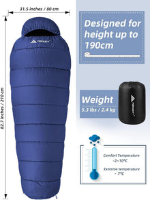 Forceatt Schlafsack Winter -7 ℃ Bis 20 ℃ Mumienschlafsack 4