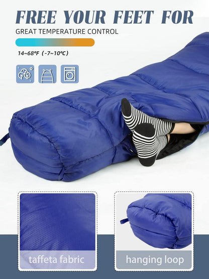 Forceatt Winter Schlafsack -7 ℃ Bis 20 ℃ Mumienschlafsack 4 Jahreszeiten