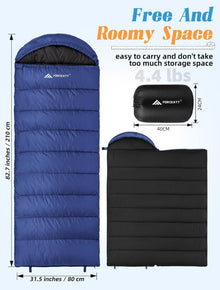 Forceatt Schlafsack Winter 4 Jahreszeiten -7~20°C