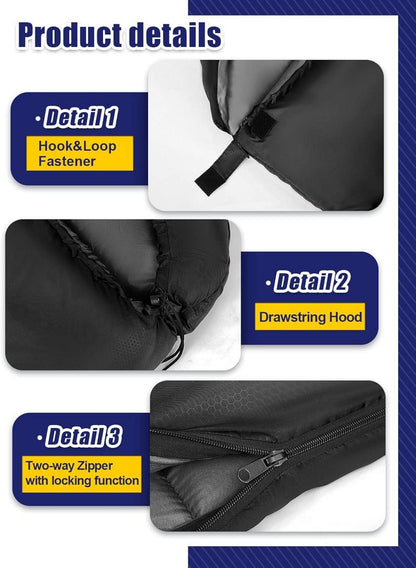 Forceatt Schlafsack Winter 4 Jahreszeiten -7~20°C Deckenschlafsack für