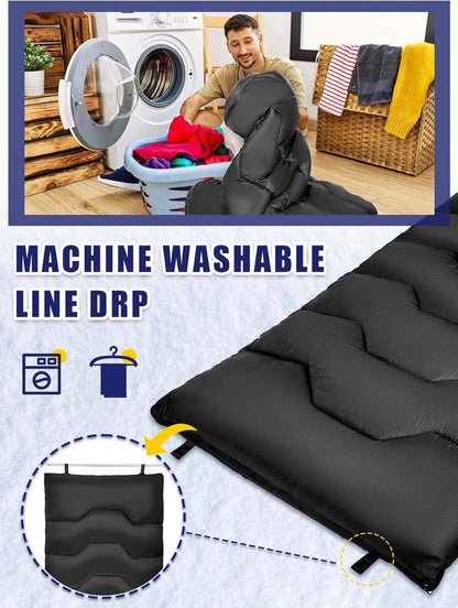Forceatt Schlafsack Winter 4 Jahreszeiten -7~20°C Deckenschlafsack Erwachsene 210x80CM