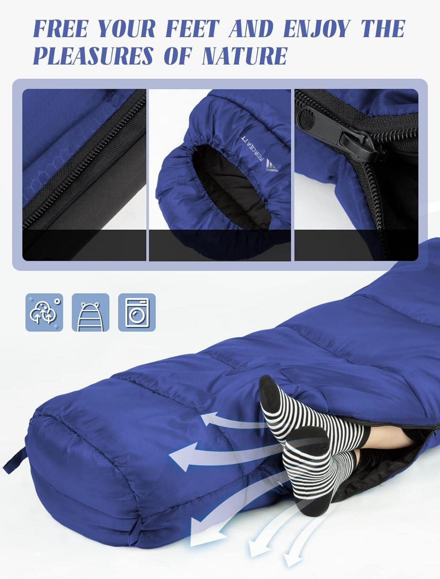 Schlafsack Winter -7 ℃ Bis 20 ℃ Mumienschlafsack 4 Jahreszeiten Leicht