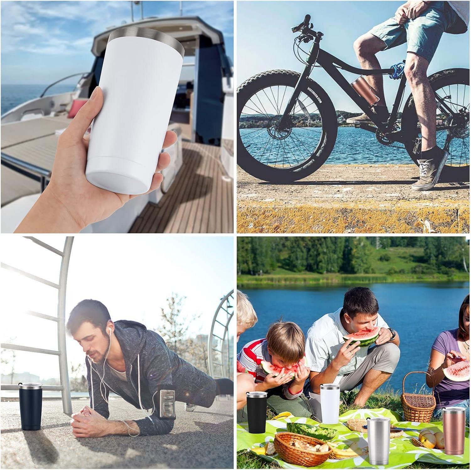 Livole Thermobecher 20oz 600ml Edelstahl mit Strohhalm und Deckel