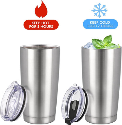 Thermobecher 20oz 600ml Strohhalm Deckel Edelstahl Vakuum Trinkbecher