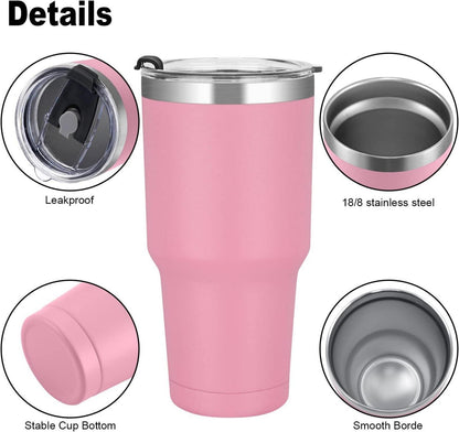 Thermobecher 30oz 900ml Edelstahl Becher Trinkbecher mit Strohhalm