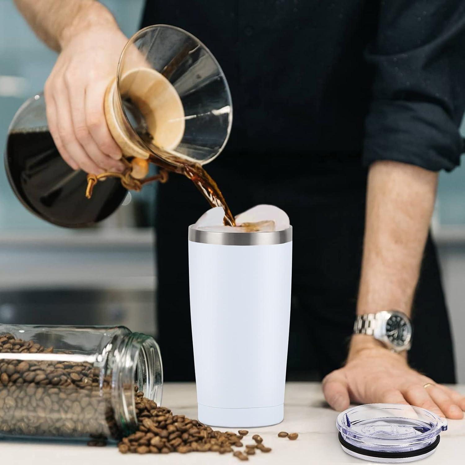 Thermobecher 600ml Edelstahl mit Strohhalm und