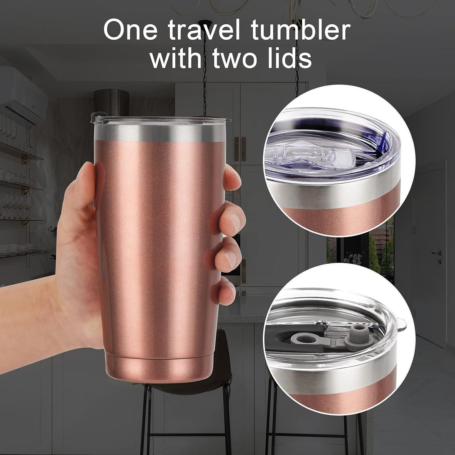 Thermobecher 20oz Edelstahl Kaffeebecher to go Camping Becher Roségold