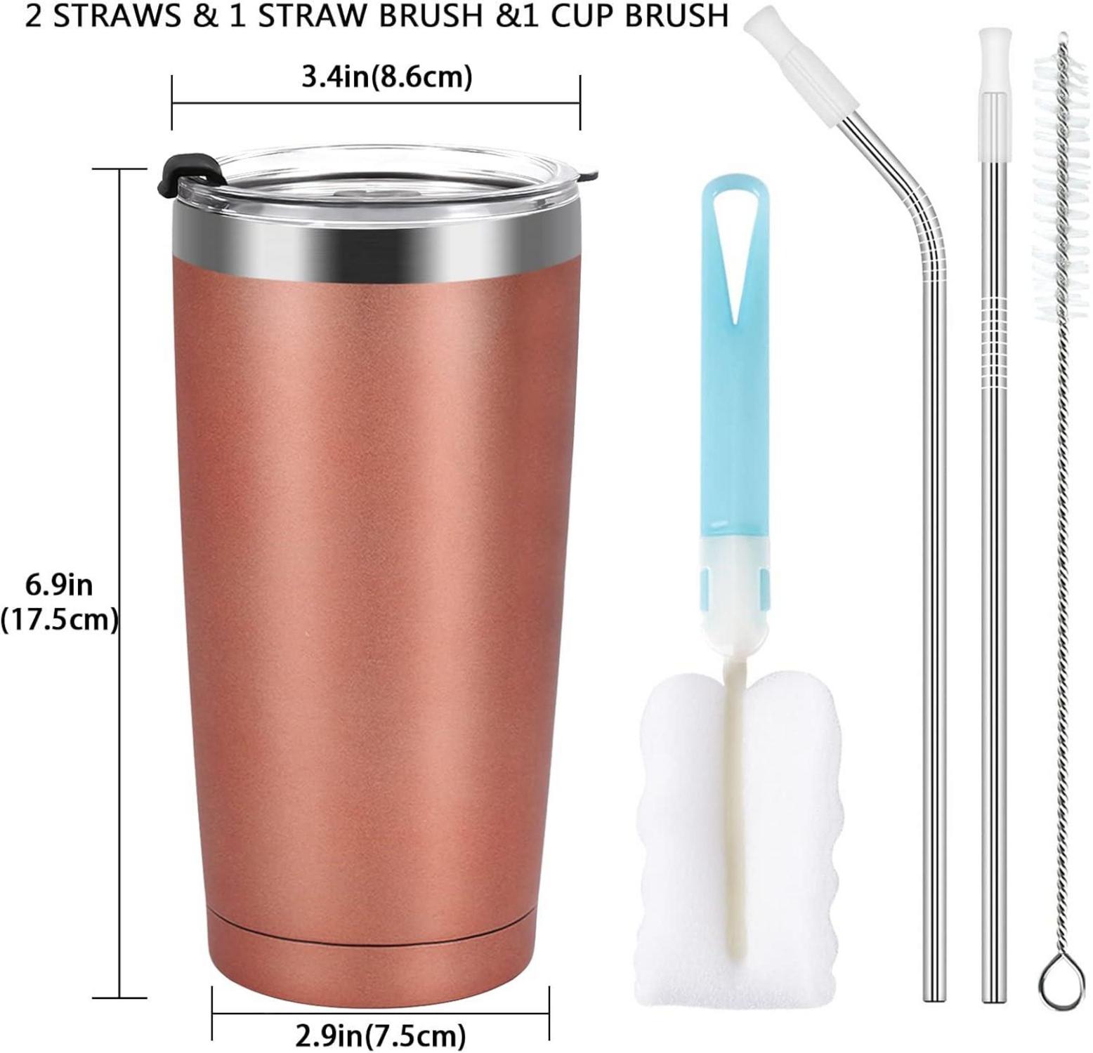 Thermobecher 20oz Edelstahl Kaffeebecher to go Camping Becher Roségold