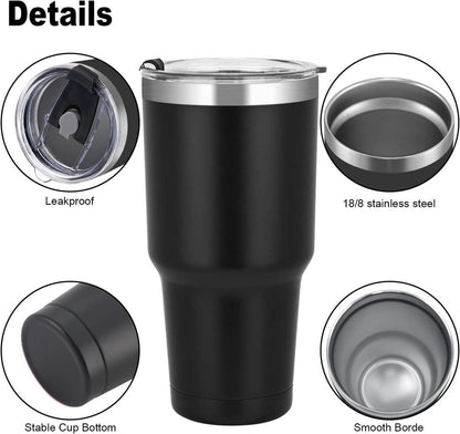 Livole 30oz Trinkbecher Thermobecher Kaffee to go Camping Tasse Schwarz