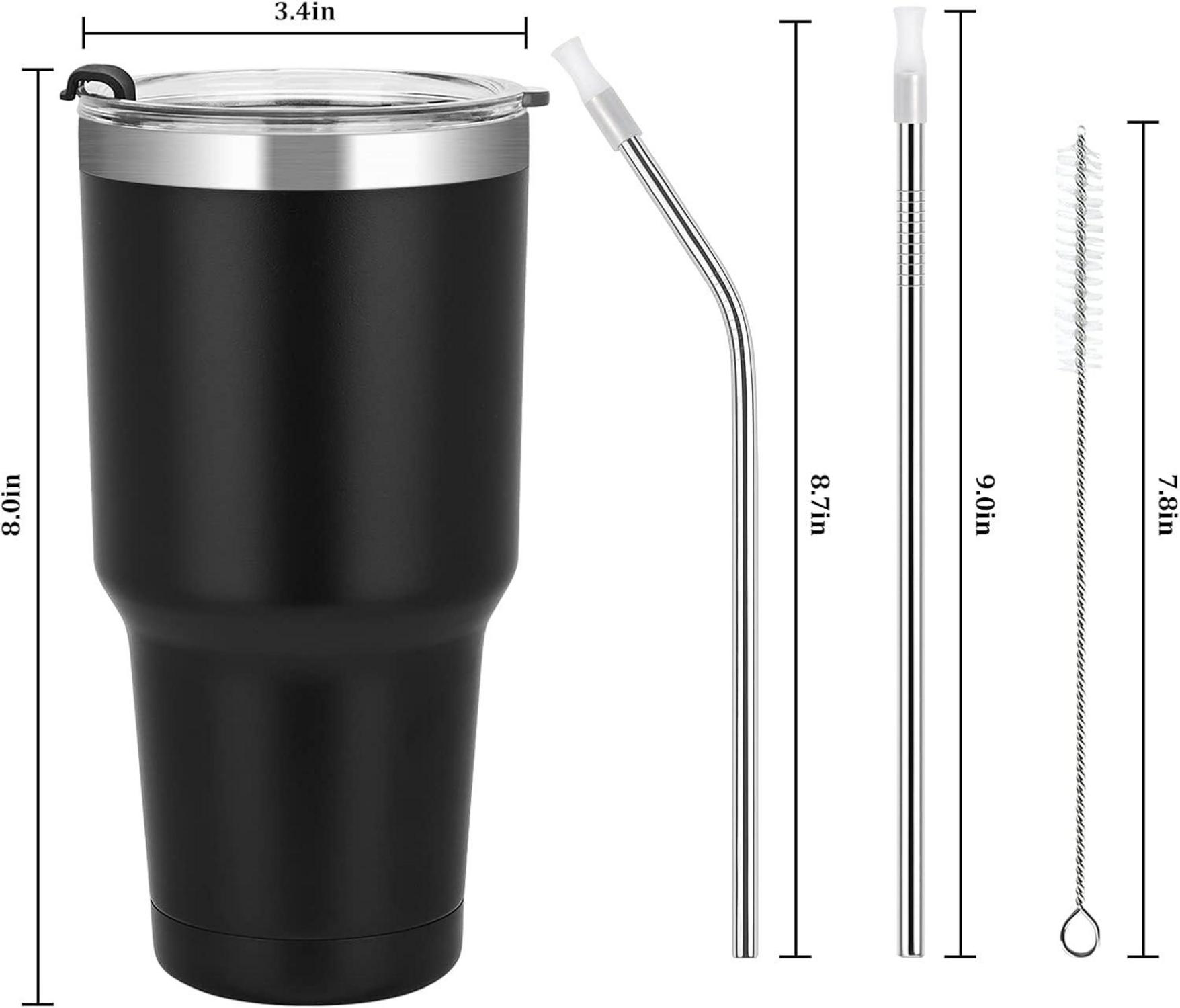 Livole 30oz Trinkbecher Thermobecher Kaffee to go Camping Tasse Schwarz
