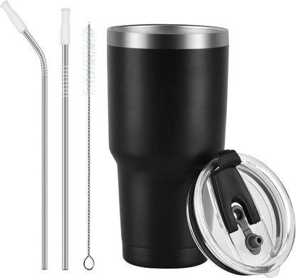 Livole 30oz Thermobecher mit Strohhalm - Schwarz