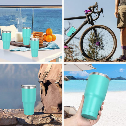 Livole 30oz Thermobecher Türkis mit Strohhalm & Zubehör