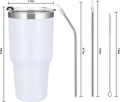 Livole 30oz Thermobecher Kaffee to go Camping Tasse Edelstahl mit Strohhalm