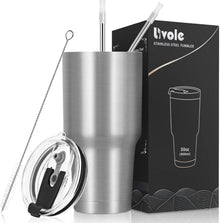 Livole 30oz Trinkbecher Edelstahl mit Strohhalm