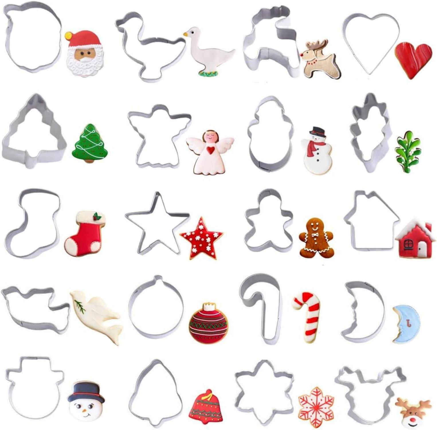 Weihnachts Ausstechformen Set 20 Stück Mini Edelstahl Lebkuchenmann