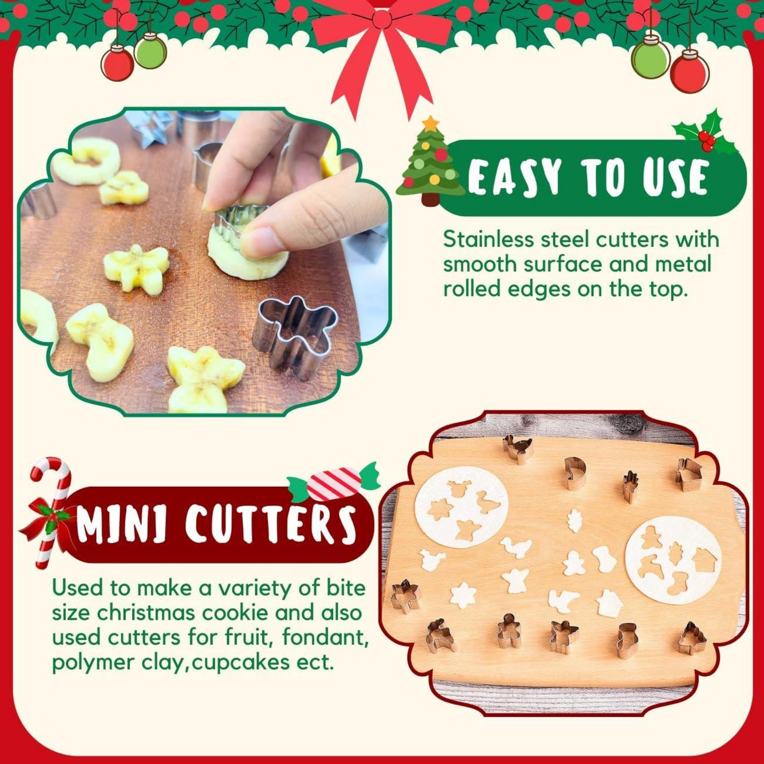 Weihnachts Ausstechformen Set 20 Stück Mini Edelstahl Lebkuchenmann