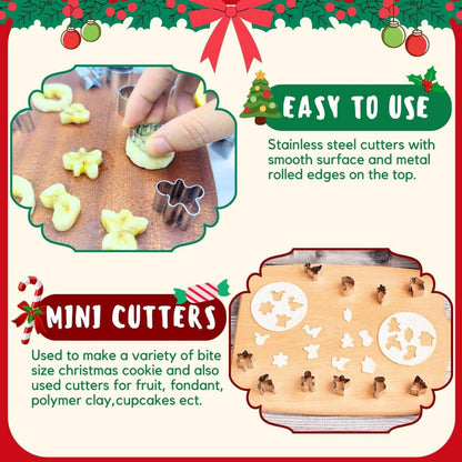 Weihnachts Ausstechformen Set 20 Stück Mini Edelstahl Lebkuchenmann