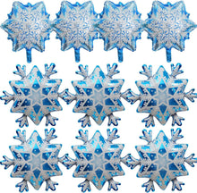10er Set Folienballons Schneeflocken Weihnachten Winter Deko Party