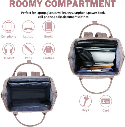 Laptop Rucksack Damen 17 Zoll USB Rosa RFID EMPSIGN