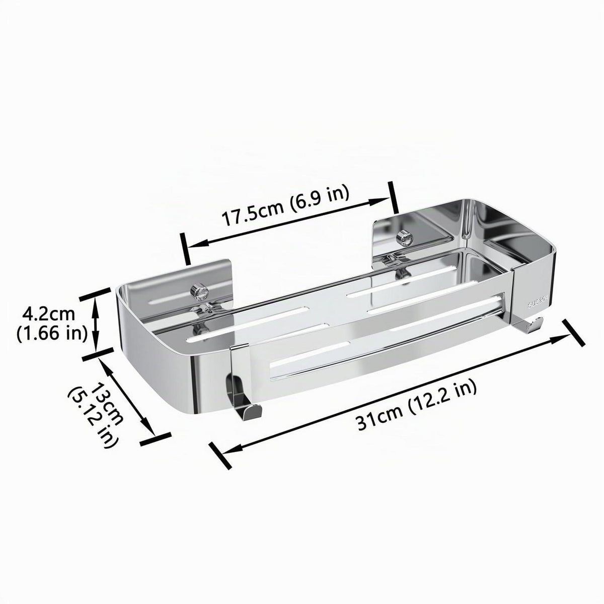Duschablage Ohne Bohren, Edelstahl Eckregal mit Haken